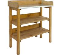 Siena Garden Table à plantes Bill en pin avec support en zinc