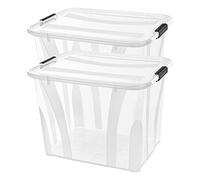 Siena Home Anzio Lot de 2 boîtes de rangement 55 l