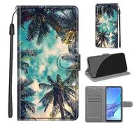 SIENIANLINE Coque pour Oppo A53 / A32 4G Cuir PU Portefeuille Arbres