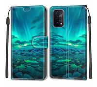 SIENIANLINE Coque pour Oppo A54 / A74 5G Portefeuille Aurore | Fermeture magnétique, Emplacements cartes et fonction support, Étui de protection pour Oppo A93 / A93s 5G