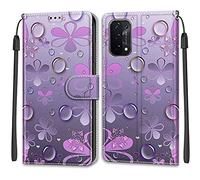 SIENIANLINE Coque pour Oppo A54 / A74 5G Portefeuille Gouttelette | Fermeture magnétique, Emplacements cartes et fonction support, Étui de protection pour Oppo A93 / A93s 5G