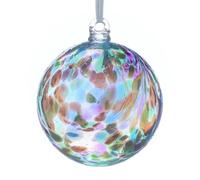 Sienna Boule DE 10 cm de l'amitié en Verre, Plume - Paon