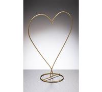 Sienna Glass Présentoir en forme de cœur doré - Grand - 27 cm - Élégant support d'ornement en métal pour boules de verre et cœurs suspendus de 8 cm et 10 cm - Idéal pour la décoration de la maison et