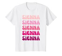 Sienna Retro Stack Design T-Shirt, Enfant, Blanc, 10 Ans