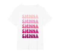 Sienna Retro Stack Design T-Shirt, Femme Grandes Tailles, Blanc, 5X