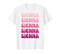 Sienna Retro Stack Design T-Shirt, Homme, Blanc, 5XL