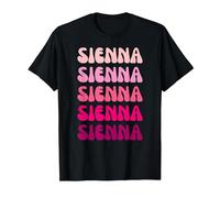 Sienna Retro Stack Design T-Shirt, Homme, Noir, 5XL