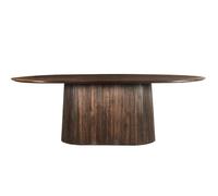 Sienne-table à manger ovale 10 personnes 230 cm en bois massif brun