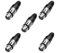 SIENOC 5X Connecteur femelle XLR 4 broches - Noir Boîtier métallique-Argent Contacts(5 femelle)