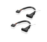 SIENOC Adaptateur USB 3.0 mâle vers USB 2.0 Femelle 20 Broches pour Carte mère - Noir (2PK)