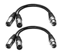 SIENOC Câble séparateur XLR, câble Microphone en Y 1 femelle vers 2 mâles XLR - 0,3m,Argenté 2 Pièce