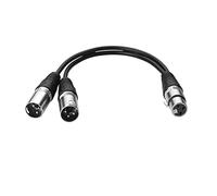 SIENOC 0.3M XLR mâle/femelle à XLR femelle/mâle Câble Microphone 3 'Pro Cord Splitter Série Y-Cable (XLR(F) - (M) x 2, Argent)