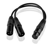 SIENOC 0.3M XLR mâle/femelle à XLR femelle/mâle Câble Microphone 3 'Pro Cord Splitter Série Y-Cable (XLR(F) - (M) x 2, Noir)