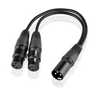 SIENOC Câble séparateur XLR, câble Microphone en Y 1 mâles vers 2 femelle XLR - 0,3m, Noir