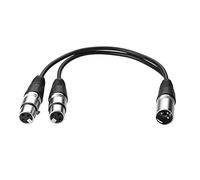 SIENOC Câble séparateur XLR, câble Microphone en Y 1 mâles vers 2 femelle XLR - 0,3m, Noir Argent