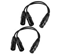 SIENOC Câble séparateur XLR, câble Microphone en Y femelle vers 2 mâles XLR - 0,3m, Noir 2 pièces