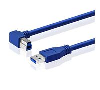 Sienoc Câble USB 3.0 USB A vers USB B USB 3.0 type A mâle vers B mâle Coudé à 90° Câble de 60 cm