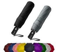 SIEPASA Lot de 2 petits parapluies de voyage compacts à ouverture et à fermeture automatique pour sac à dos, parapluies pour pluie, coupe-vent, légers, solides, mini parapluies portables pour homme et