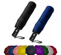 SIEPASA Lot de 2 parapluies de voyage portables originaux - Parapluies pour la pluie, le vent, le vent et la pluie, parfait pour voiture, golf, sac à dos et en déplacement (noir et bleu marine, lot de