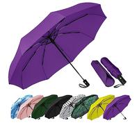 SIEPASA Parapluie de voyage compact, coupe-vent, automatique et pliable, parapluie portable pour femmes, hommes et adolescents, petite taille (violet)