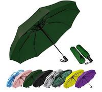 SIEPASA Parapluie de voyage compact, coupe-vent, automatique et pliable, parapluie portable pour femmes, hommes et adolescents, petite taille (vert)