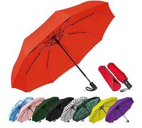 SIEPASA Parapluie de voyage compact, coupe-vent, automatique et pliable, parapluie portable pour femmes, hommes et adolescents, petite taille, rouge (Big Red)