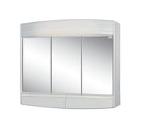 Sieper Topaze Eco Armoire à miroir avec éclairage LED 60 cm de large, en plastique, blanche, avec prise
