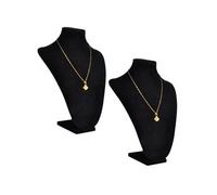 vidaXL Présentoir buste d'exposition pour colliers en flanelle 2 pcs Noir