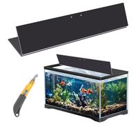 Sieral Ensemble d'auvent en polycarbonate pour aquarium 40 x 20 x 0,3 cm pour 15 gallons sans support central, couvercle d'aquarium avec un couteau à crochet, noir