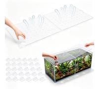 Sieral Ensemble d'auvent en polycarbonate pour aquarium de 122 x 47 x 0,3 cm pour aquarium de 200/290/380 gallons avec support central, couvercle d'aquarium avec trou d'alimentation, trou respirant et