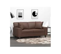vidaXL Lot de 2 coussins décoratifs pour sièges de balcon et terrasse, marron similicuir