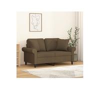 Lot de 2 Coussins Décoratifs Oreillers Patio Jardin Terrasse Marron Tissu vidaXL