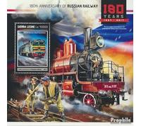 Sierra Leone Sierra-léonais Bloc-Feuillet 1158 (complète. Edition.) Neuf avec Gomme Originale ** MNH 2017 Russie chemins de Fer (Timbres pour Les collectionneurs) vehicules sur Rails/funiculaire