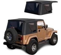 Sierra Offroad Capote souple pour Jeep Wrangler TJ de 1997 à 2006 - Noir, vinyle denim - Capote souple 2 portes avec fenêtres arrière teintées en plastique - Remplacement de précision d'usine - Pas de