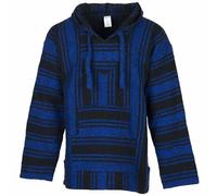 Siesta Baja Sweat à Capuche - Haut à Capuche - Pull à Capuche - Jerga Mexicain à Capuche Baja Hoodie pour Homme et Femme - Bleu Marine et Noir - XXL