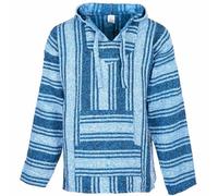 Siesta Baja Sweat à Capuche - Haut à Capuche - Pull à Capuche - Jerga Mexicain à Capuche Baja Hoodie pour Homme et Femme - Bleu Clair - M