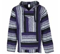 Siesta Baja Sweat à Capuche - Haut à Capuche - Pull à Capuche - Jerga Mexicain à Capuche Baja Hoodie pour Homme et Femme - Violet et Lavande - XL
