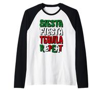 Siesta Fiesta Tequila Repeat - Funny Cinco de Mayo Manche Raglan