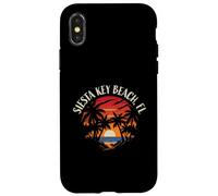 Siesta Key Beach Florida USA Design rétro Coucher de Soleil Coque pour iPhone X/XS