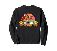 Siesta Key Florida Perroquet Beach Palmiers Sunshine Tropical Sweatshirt