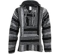Siesta Pull à capuche Baja Jerga mexicain - Noir et blanc, noir et blanc, M