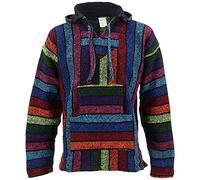 Siesta Pull à capuche hippie mexicain Baja Jerga - Arc-en-ciel, XXL, Arc-en-ciel, XL