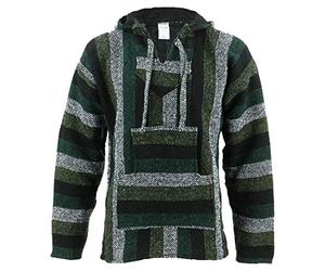 Siesta - Sweat à capuche mexicain Baja Jerga - Vert menthe - XXL, Vert menthe, XXL