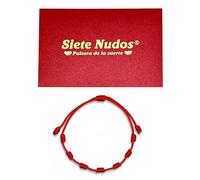 SIETE NUDOS® - Bracelet fil rouge original rouge contre le mauvais œil - 7 chakras protection énergie négative porte bonheur - Cadeau original femme homme couple amis, Desde 11 cm a 28 cm, Nylon, 0 g