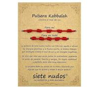 SIETE NUDOS® Bracelet rouge pour femme, homme, enfants, bébés, 7 chakras contre le mauvais œil, fil rouge protection énergie négative, amulette bonne chance amis couples, Ajustable de 11 cm hasta 28