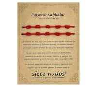 SIETE NUDOS® Bracelet rouge pour femme, homme, enfants, bébés, 7 chakras contre le mauvais œil, fil rouge protection énergie négative, amulette bonne chance amis couples, Ajustable de 11 cm hasta 28
