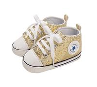 SIFANGPING Chaussures de première étape pour Enfants Chaussures en Toile pour garçons Semelle Souple Chaussures en Toile Respirantes légères et antidérapantes pour bébé EU 17 Or
