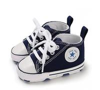 SIFANGPING Chaussures de première étape pour Enfants Chaussures en Toile pour garçons Semelle Souple Chaussures en Toile Respirantes légères et antidérapantes pour bébé EU 17 Bleu