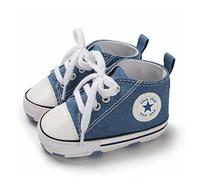 SIFANGPING Chaussures de première étape pour Enfants Chaussures en Toile pour garçons Semelle Souple Chaussures en Toile Respirantes légères et antidérapantes pour bébé EU 18 Bleu