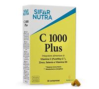 Sifar Nutra C 1000 Plus | vitamine C (PureWay-C), D3, zinc et sélénium |bioflavonoïdes d’agrumes |antioxydant | complément système immunitaire | posologie et absorption élevées | 30 comprimés